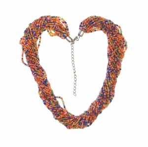 19" Beautiful braided bead necklace EUC